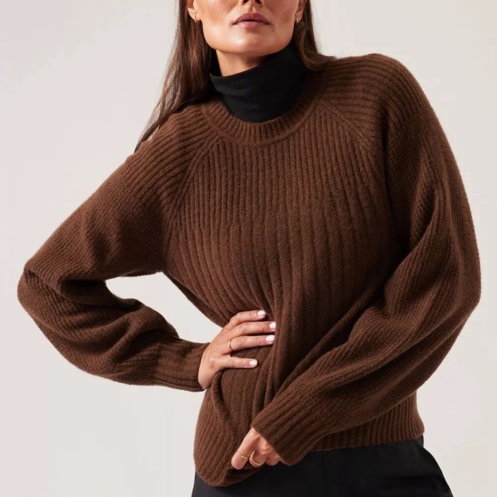 Athleta Layover Crew Neck Merino Wool Blend Sweater